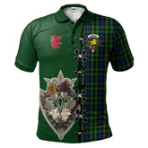 Clan Campbell of Breadalbane Tartan Polo Shirt - Lion Rampant And Celtic Thistle Style SU31 Campbell of Breadalbane Tartan Tartan Polo
